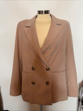7 For All Mankind Double-Breasted Mauve Blazer
